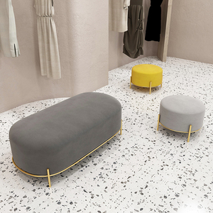 北欧服装店换鞋凳简约鞋店沙发凳试鞋凳圆凳试衣间更衣室长条凳子