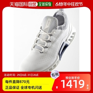 韩国直邮Ecco爱步运动鞋男女款高尔夫球鞋白色皮革网眼舒适休闲
