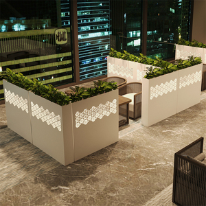 餐厅隔离半墙包间屏风办公装饰绿植花架隔断栅栏饭店卡座隔墙围栏