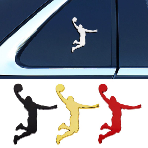 nba球星乔丹air jordan扣篮金属车标汽车装饰贴纸个性车贴3d立体