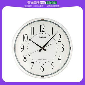【日本直邮】casio卡西欧挂钟电波白色机械指针式圆形简约现代家