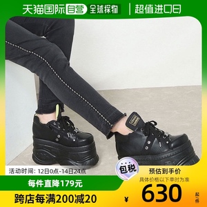 【日本直邮】Yosuke女士运动鞋黑色厚底时尚休闲百搭日常潮流