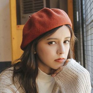 冬天黑色大号胖脸适合的帽子保暖英伦妹妹大码秋天糖果色瘦脸女生
