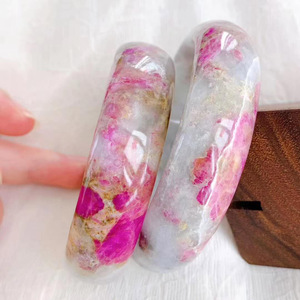 【小丫珠宝】【极品舒俱来艳红色樱花手镯】粉嫩 冰糯种冰桃红色