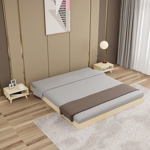 简约塌塌船日式矮床实木床榻榻米床落地床双人床单人床简易棍棍米