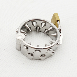 男用情趣用品带双排刺阴囊环金属不锈钢sm贞操带男用品性另类玩具