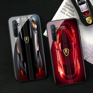 oppo镜面玻璃壳k5个性网红防摔硅胶k3软边高档保护套k1奢华兰博基尼