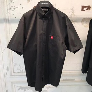 balenciaga巴黎世家 22新款 双圈万事达字母刺绣短袖 衬衫男t恤女