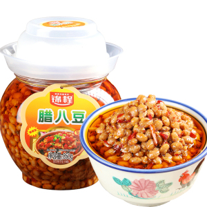 湖南特产秘制锦程腊八豆850g瓶装豆瓣酱黄豆酱拌饭便面酱香辣豆子