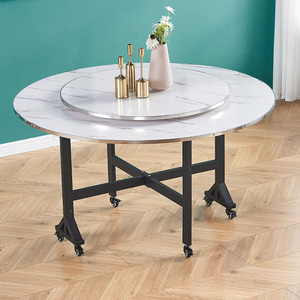 折叠圆桌餐桌家用小户型饭桌可收纳可移动圆形超薄吃饭桌子免安装