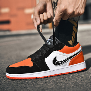 aj钩钩男鞋秋冬季莆田版空军橙色扣碎正版潮牌百搭运动低帮鞋篮球