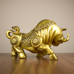 华尔街铜牛金牛招财镇宅牛气冲天办公室牛转乾坤铜牛摆件纯铜c