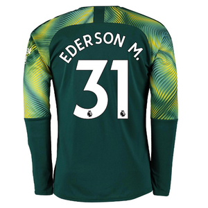 曼城19-20守门员门将服1号布拉沃31号埃德森主场长袖球衣印号套装