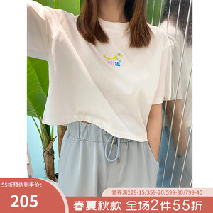 托联名t恤短袖男oversize街头风ins潮宽松学生衣服t正可人旗舰店