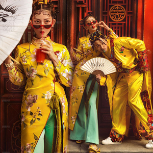 影楼新款时尚国潮主题服装中国风嘻哈街拍复古抖音流行款情侣旗袍