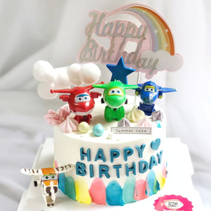 tb505848806淘宝网红小飞机生日蛋糕装饰摆件乐迪男孩儿童玩具飞机