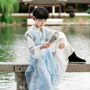 男童汉服2021春秋新款古风儿童古装书生公子小男孩超仙套装少爷服