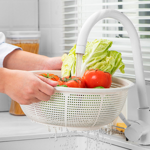 ASVEL 日本进口抗菌大容量洗菜篮沥水篮厨房洗水果蔬菜碗碟沥水盆