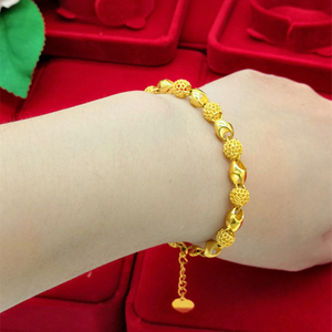 新品老凤祥瑞正品24k黄金手链男女款转运珠手链女不掉色男金手链