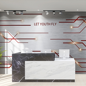 3d现代科技感电竞馆网吧墙纸会议室公司logo前台办公室背景墙壁纸