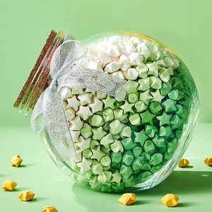 绿色系星星折纸幸运星玻璃瓶许愿瓶空瓶漂流瓶创意礼物生日送男友