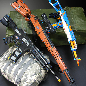 乐高积木枪拼装益智玩具男孩子高难度绝地吃鸡98k可发射武器ak47