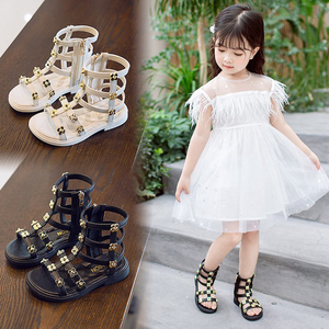 女童凉鞋拉拉链