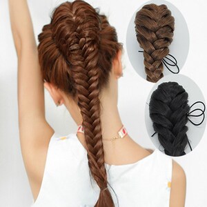 90128人付款淘宝假发马尾绑带式长款编发绳高温丝儿童嘻哈渐变彩色小