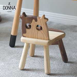 卡通动物实木儿童小凳子一岁宝宝小椅子靠背椅创意家用换鞋凳矮凳