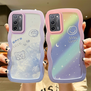 适用oppoa55手机壳彩虹可爱a55女5g男opa小熊图案防摔oppa56动漫0ppoa