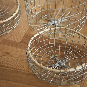 铁艺铁丝编织收纳筐鸡蛋篓厨房蔬菜水果面包收纳篮零食杂物菜篮子