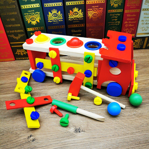 鲁班螺丝车拆装工具椅敲球工程螺母组合2-3-6岁儿童益智男孩玩具