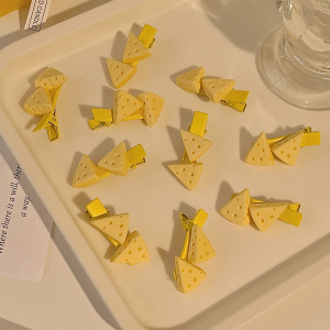 ins风奶酪芝士小发夹女夏季刘海侧边夹甜美少女鸭嘴夹子头饰发卡