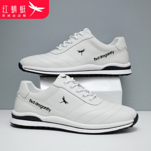 红蜻蜒官方旗舰店正品蜻蜓真皮男鞋秋季皮面运动休闲鞋阿甘鞋男防