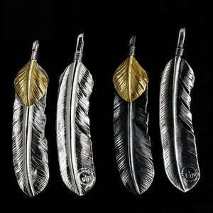 高桥吾郎羽毛18k上金羽毛项链银925goros太角链吊坠链坠