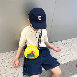 卡通恐龙小孩包包可爱小挎包男童斜挎包帅气百搭外出男孩子单肩包