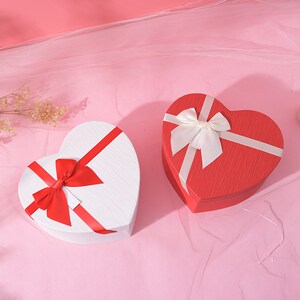 520心形水果天地盖盒生日礼物盒子蝴蝶结口红包装盒七夕爱心礼盒