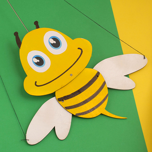 提线木偶小动物小蜜蜂四肢能动卡通手工幼儿园表演道具12生肖diy