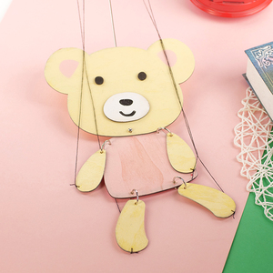 提线木偶小动物小熊熊四肢能动卡通手工幼儿园表演道具12生肖diy