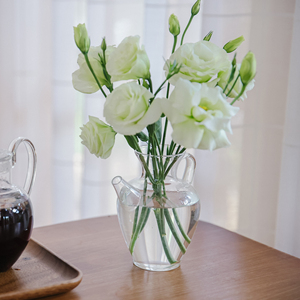 乐作|洋桔梗花瓶 清新手柄花瓶/茶壶 插绿植养花水养插花专用