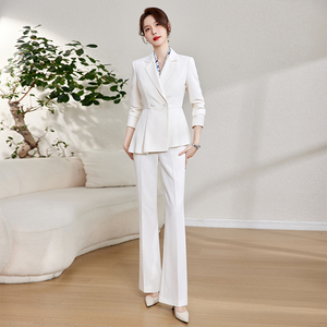 白色西装外套女2024早春新款高级感正式场合职业套装女士休闲西服