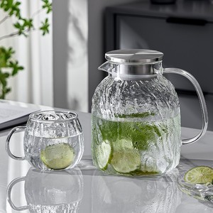 冷水壶玻璃客厅家用开水凉水壶水杯套装大容量夏天加厚泡茶壶杯具