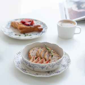 日本Studio M复古法式碎花陶瓷餐盘平盘蛋糕烤盘舒芙蕾烤碗布丁碗