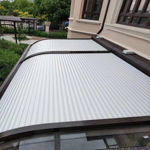阳光房遮阳顶帘铝合金金属电动天幕帘玻璃天窗井室外雨棚保温隔热