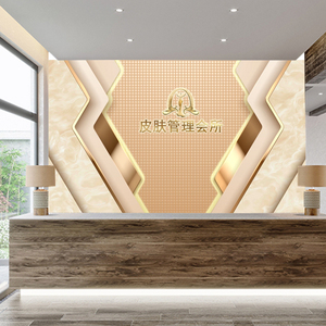 高级感前台形象墙背景墙壁纸女装服装店墙纸美甲店美容院装饰墙布