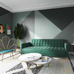 莫兰迪色系民宿墙纸北欧卧室床头房间装饰壁布几何拼色背景墙壁纸