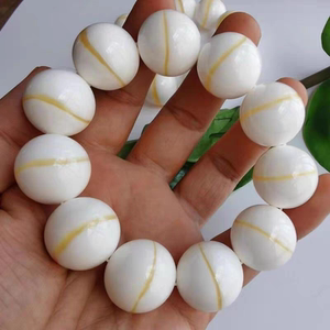 天然海南玉化贝保真正品一线天金丝贝壳佛珠念珠手链白贝情侣手串