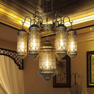 新复古吊灯铁艺中国风怀旧餐厅灯泰式东南亚风格装修酒店会所灯具