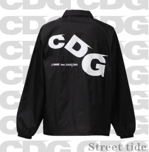 正品现货cdg川久保玲限定斜字母基础款教练夹克外套男女春秋风衣