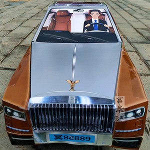 清明祭祀用品五七纸扎汽车劳斯莱斯锡箔纸冥币金元宝烧纸扫墓花圈